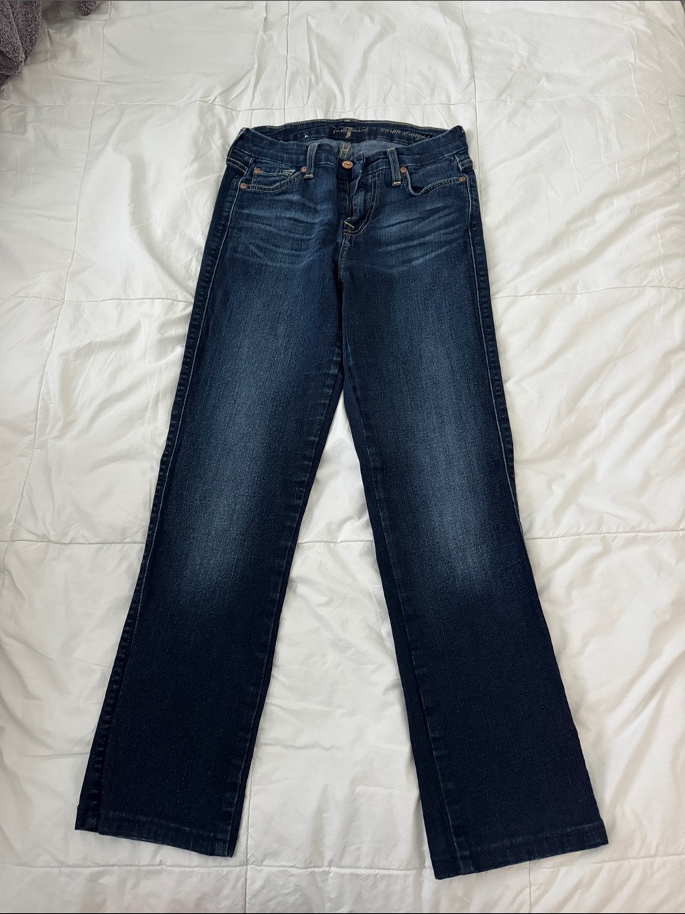 7 For All Mankind Dark Indigo Straight-Leg Jeans